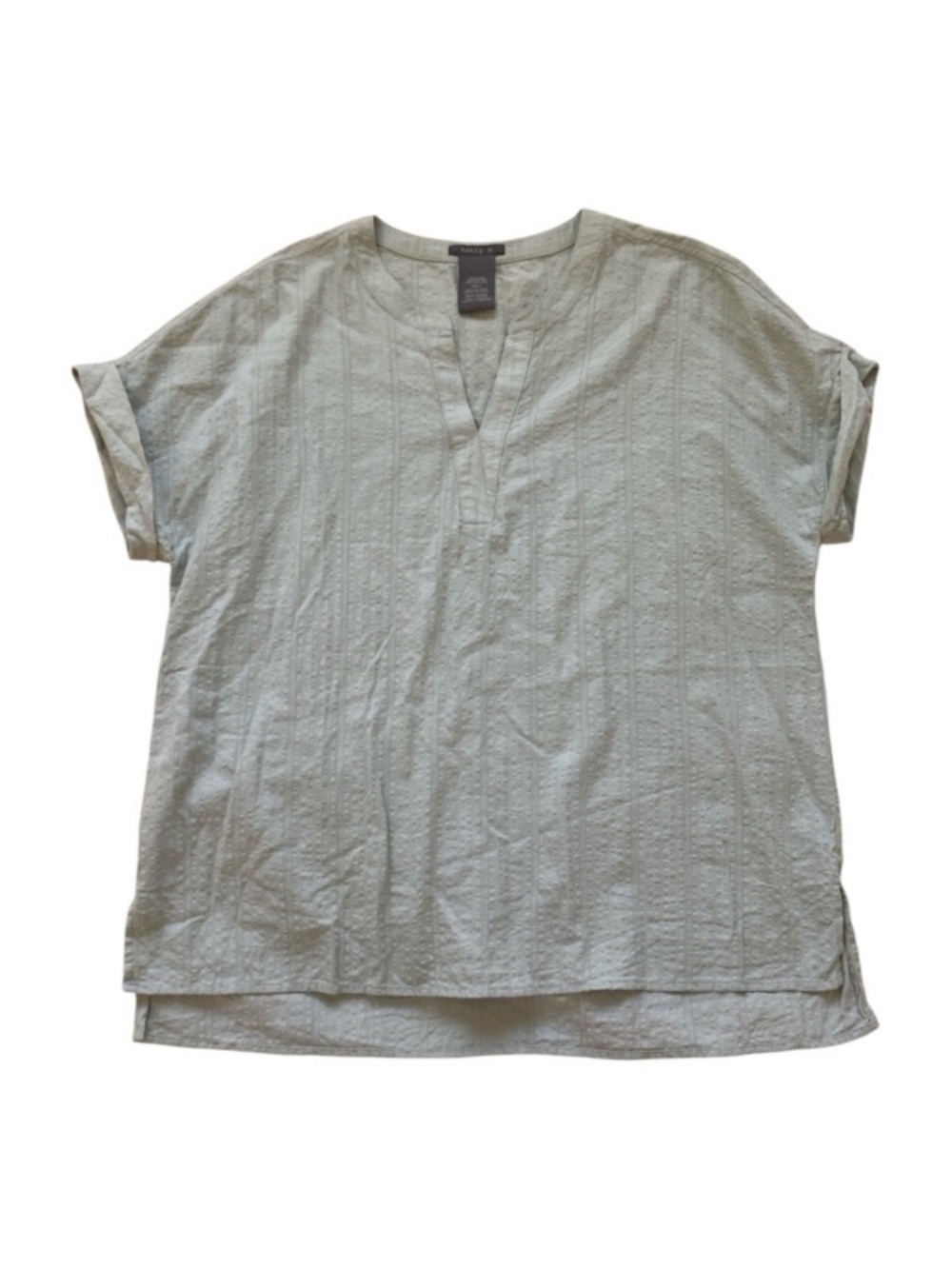 Matty M Light Sage Green Split-Neck Tunic summer top size L - Picture 4 of 7